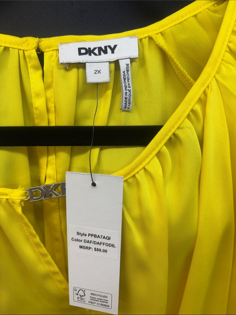 DKNY Vibrant Daffodil Yellow blouse